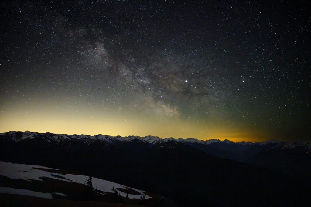 Milky Way over Hurricane Ridge at Olympic National Park