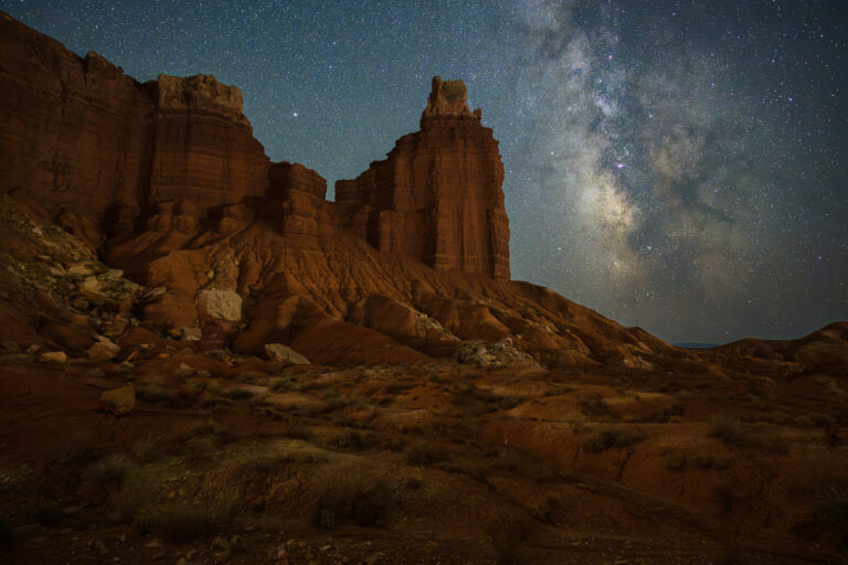 Milky Way over Chimney Rock in Capitol Reef National Park