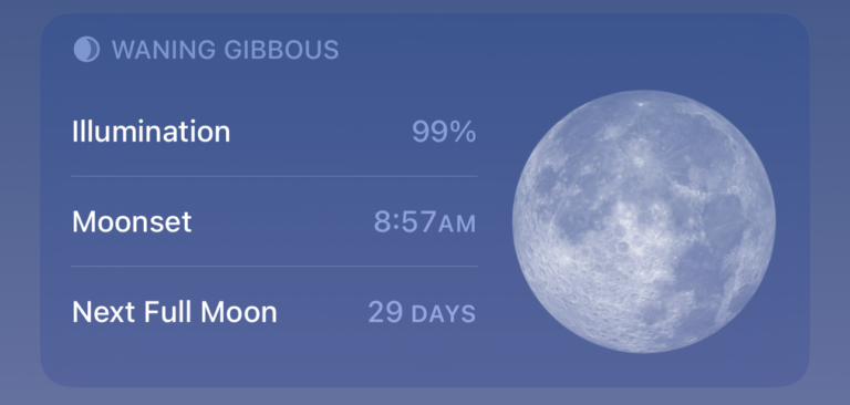 iPhone Weather app moon information