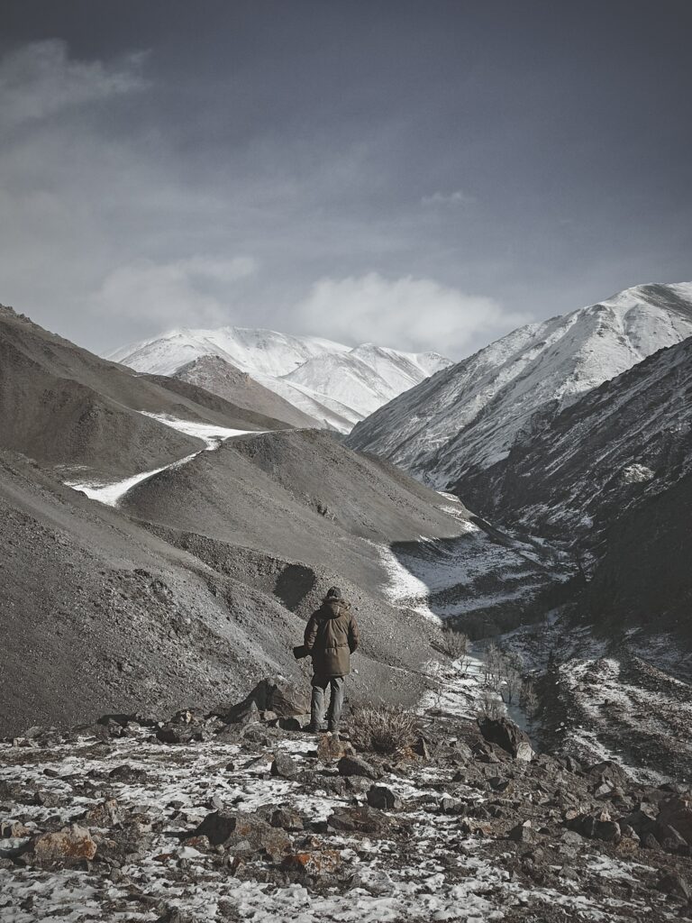 Walking in the mountains near Mt. Jargalant