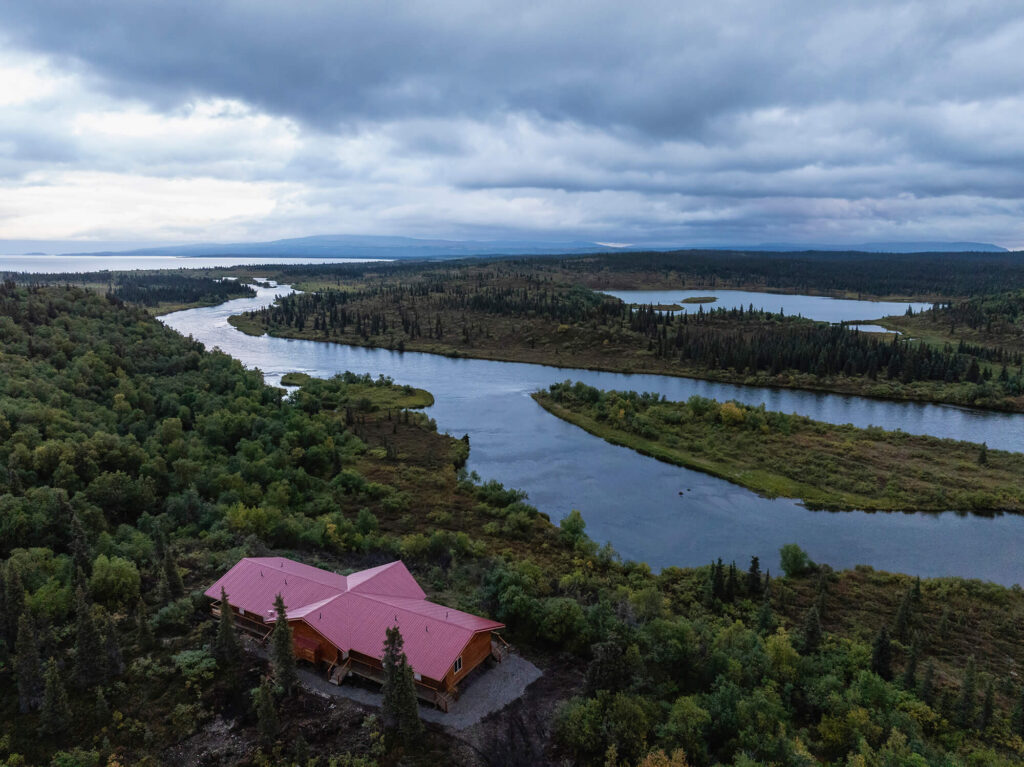 Aerial view of the lodge