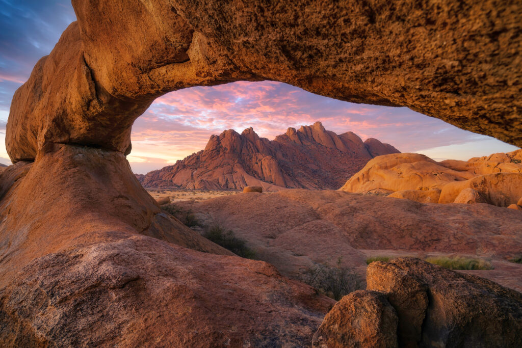 Rock Arch at sunset at Spitzkoppe