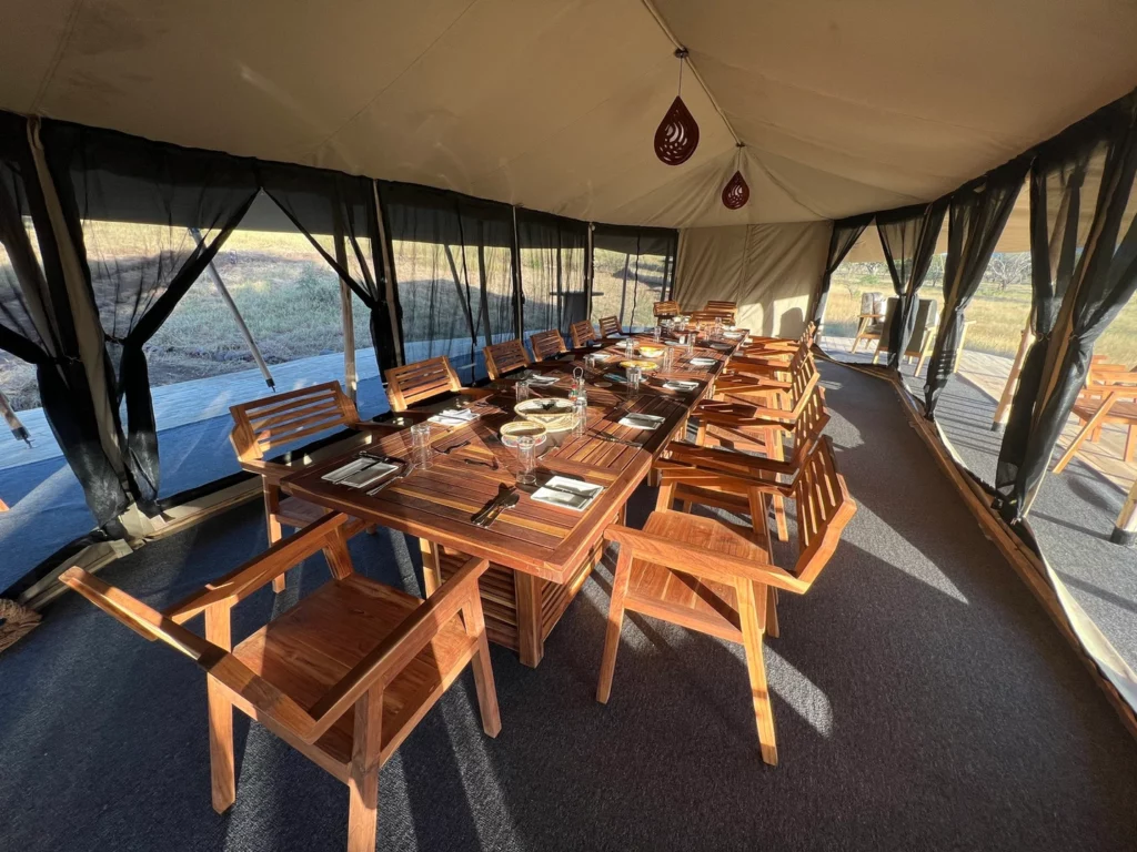 Group eating area on our Classic Tanzania Safari
