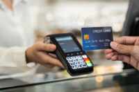 Customer using credit card for payment