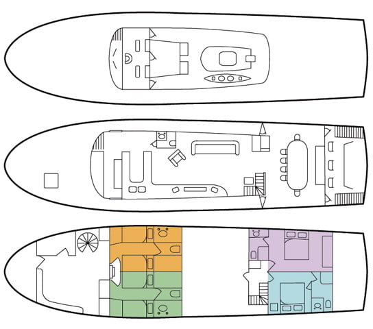Deck map of Alaskan Story yacht