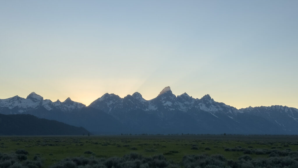 Teton Range at sunset