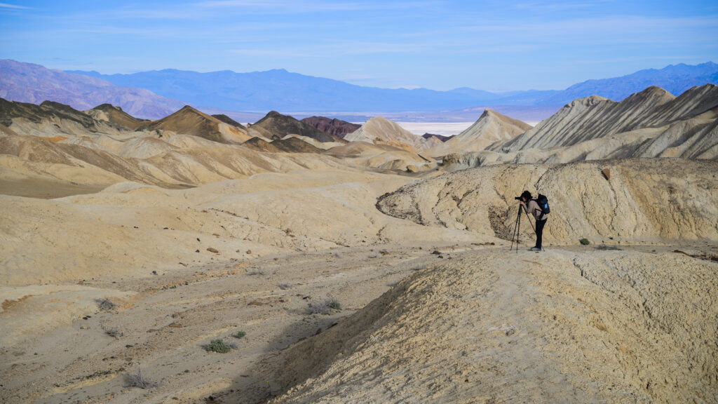 Photographer at Twenty-Mule Team Canyon - Death Valley