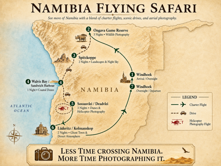 Namibia Flying Safari Map